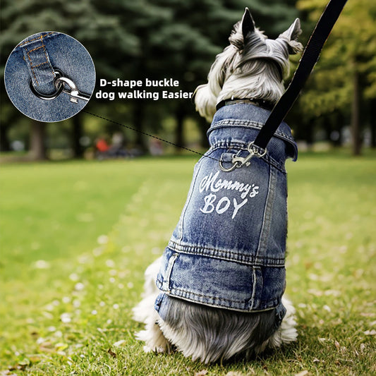 Mommy's Boy Dog Denim Jacket