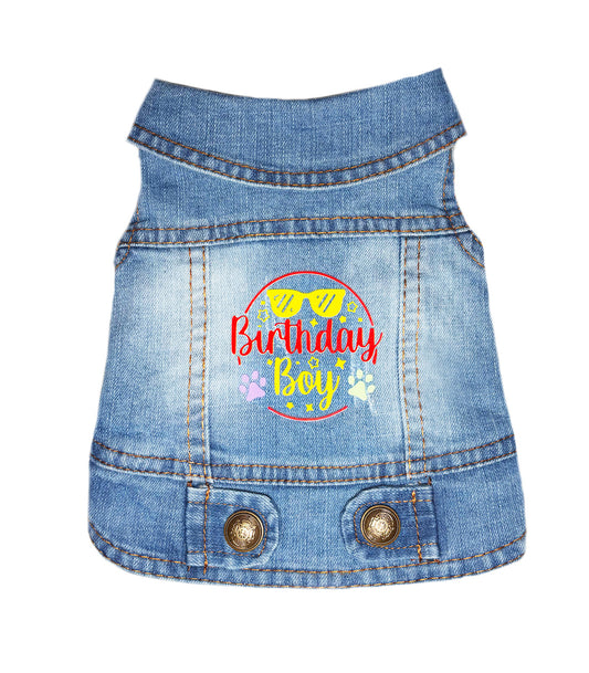 Birthday Boy Dog Denim Jacket