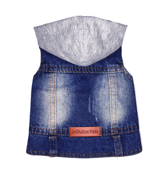 Dog Denim Jacket with Hoodie