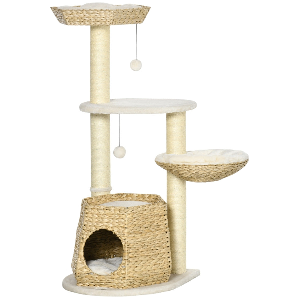 Cat House Woven Nest Frame Cat Climbing Rack Woven Rattan Furniture Tree Nest Cat Tree Kitten Scratching Posts