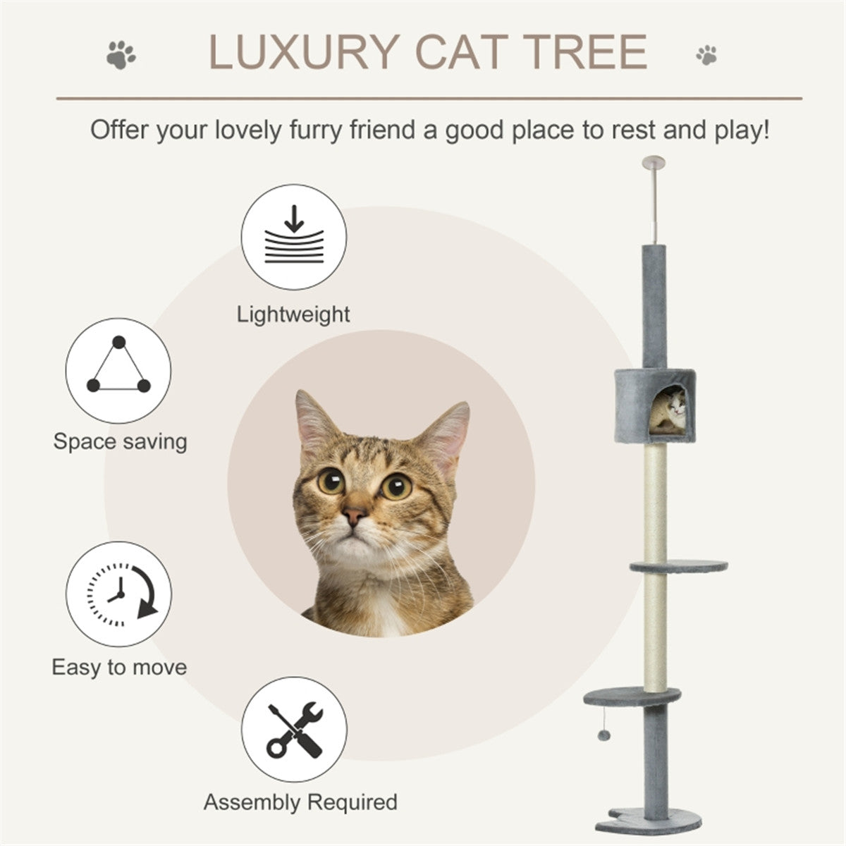 Cat Tree & Scratcher Durable & Comfortable Furniture for Feline Fun