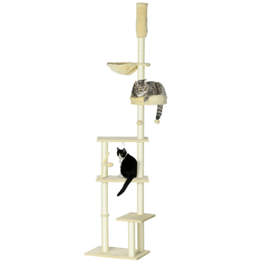 Luxury Grey Cats Tower Pet Bed Natural Scratching Post Scratcher Climbing Cat House Trees Furniture Large Cat Tree