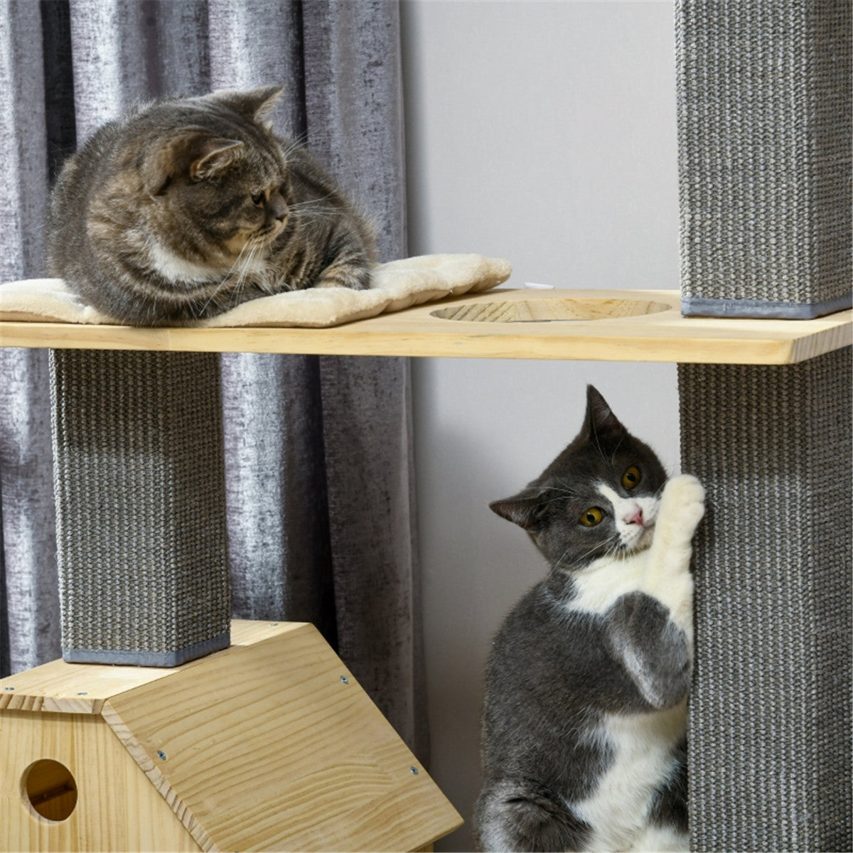 Large Cat Tree & Scratcher Durable & Comfortable Furniture for Feline Fun