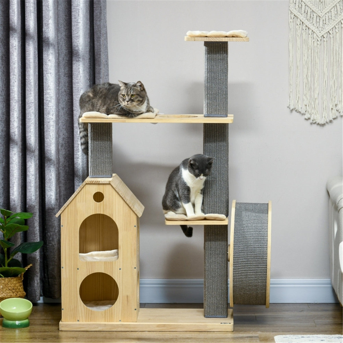 Large Cat Tree & Scratcher Durable & Comfortable Furniture for Feline Fun
