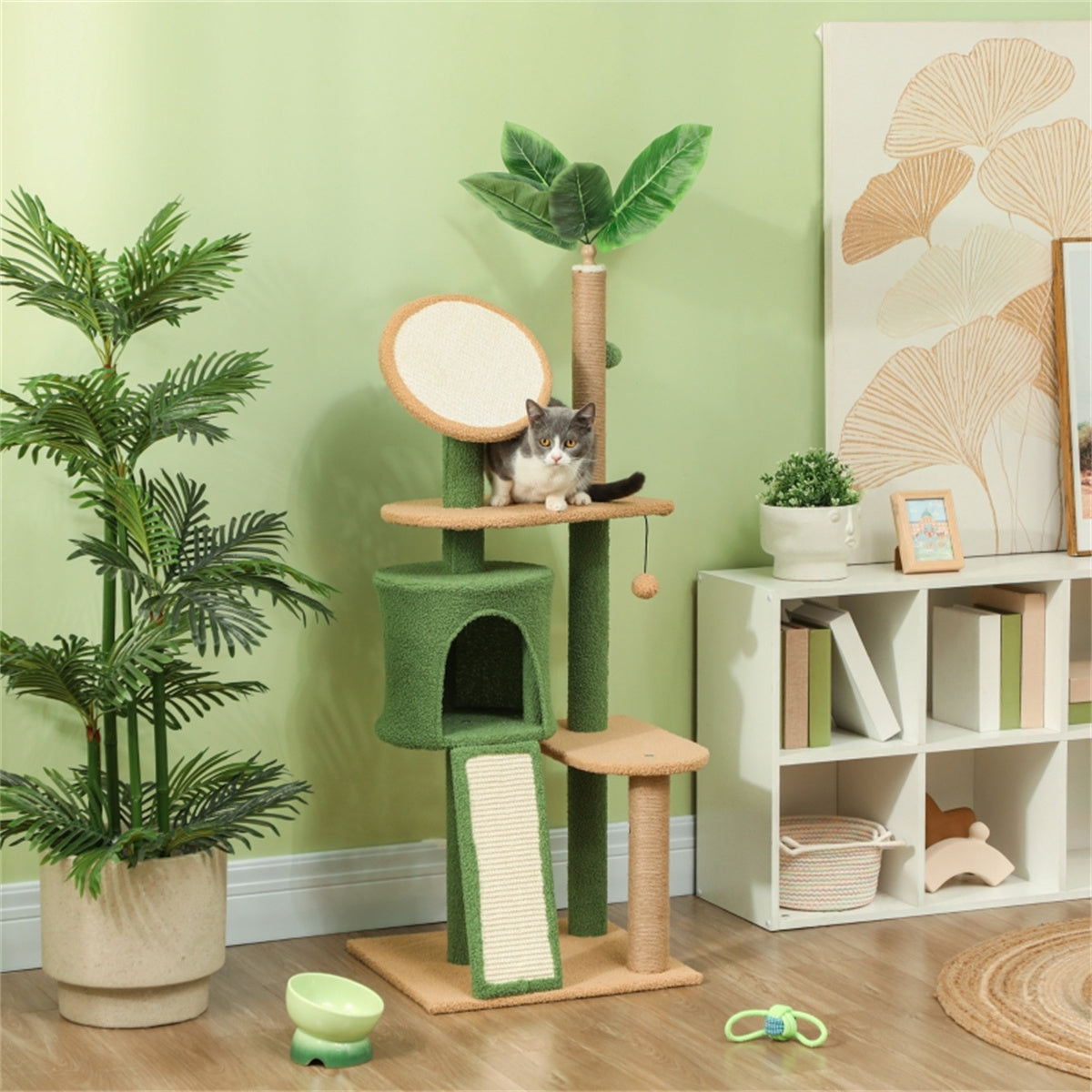 Luxury High Quality Modern Large Green Mop Lint Cactus Cat Tree Tower Scratcher Creative Cat Tree House