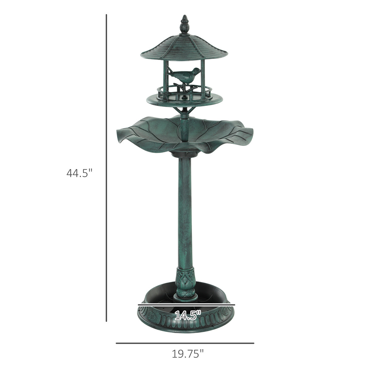Meatal Bird Bath Fountain for Outdoors Gardens Patio Yard Deck for Canary Pigeon Parrot Quail Budgie Parakeet