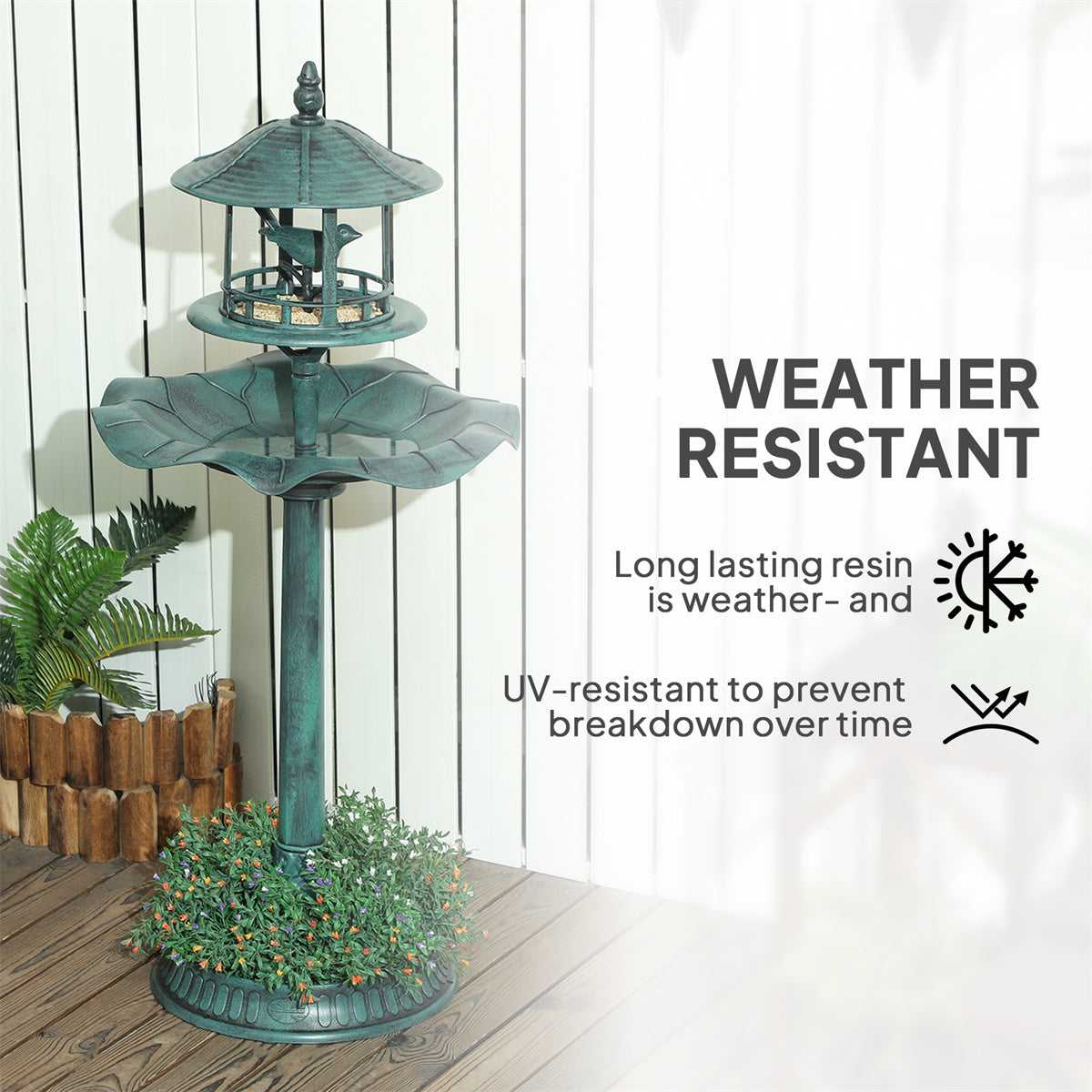 Meatal Bird Bath Fountain for Outdoors Gardens Patio Yard Deck for Canary Pigeon Parrot Quail Budgie Parakeet