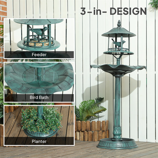 Meatal Bird Bath Fountain for Outdoors Gardens Patio Yard Deck for Canary Pigeon Parrot Quail Budgie Parakeet