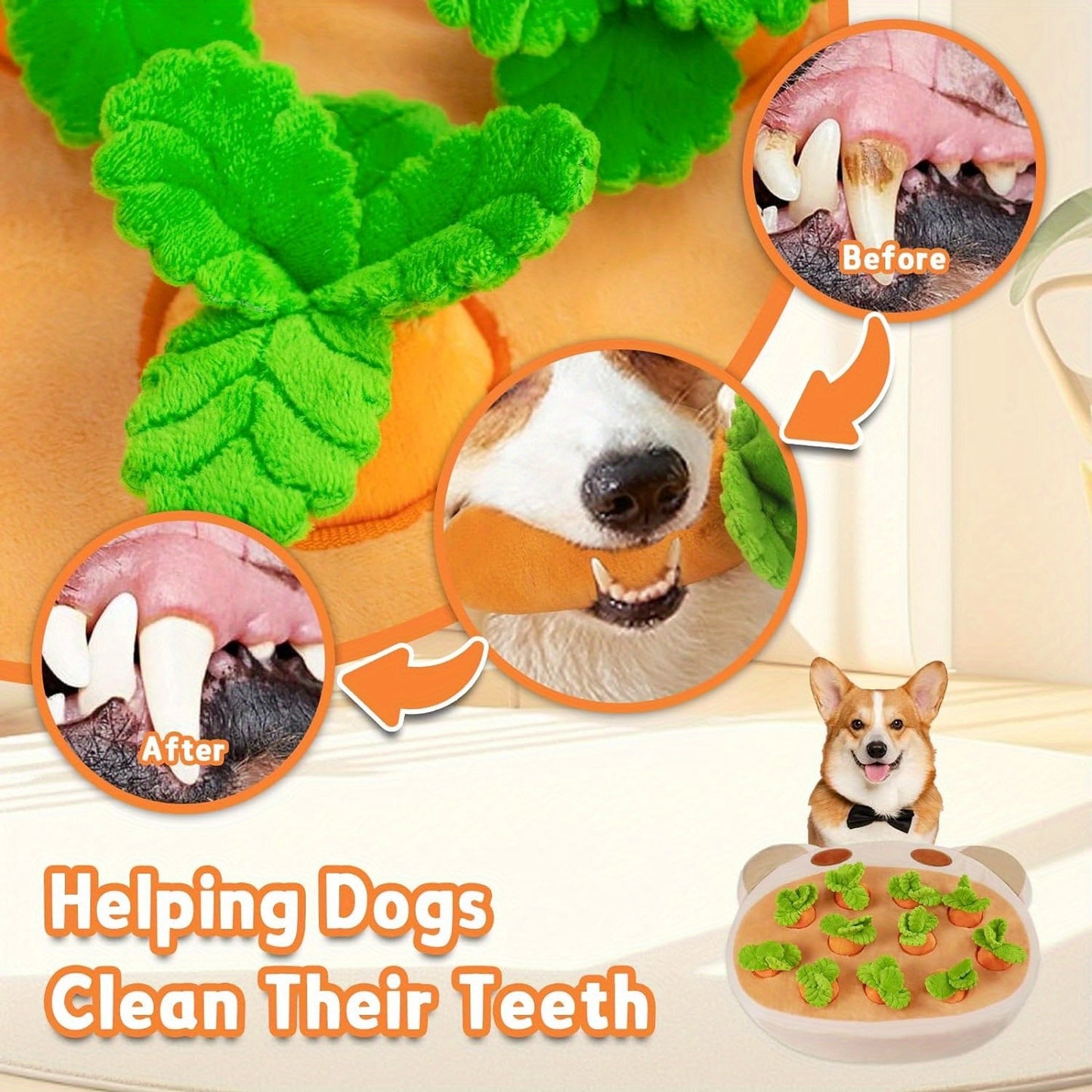 Pink Carrot Hide and Seek Dog Toys, 11 Squeaky Carrots for Enrichment, Plush Puzzle Toys for Small Dogs, Perfect Gift for Christmas and Birthday